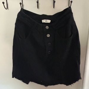 Black denim skirt